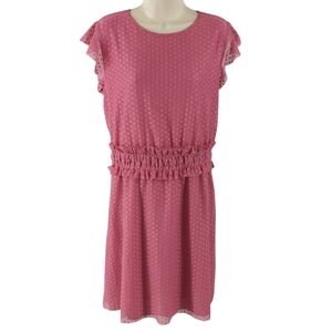 Mauve Pink Ruffle Sleeve Dress